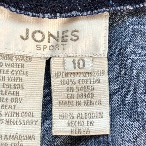 Jones Sport Capri Jeans High Rise Wide Leg Side Pockets Medium Wash Size 10 - Picture 7 of 8